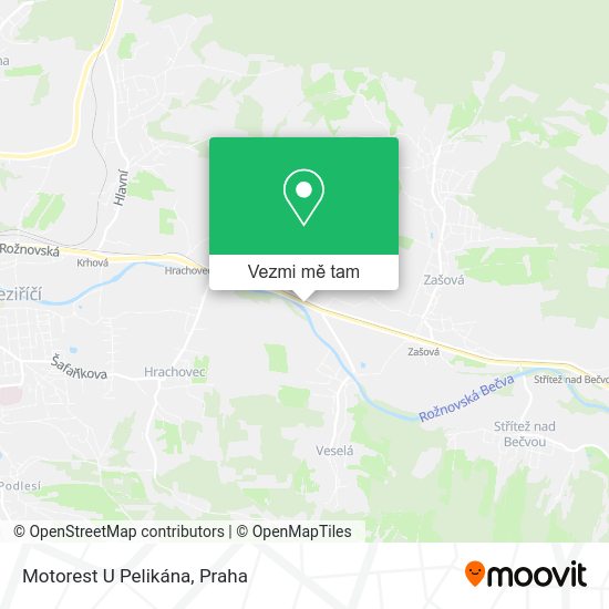 Motorest U Pelikána mapa