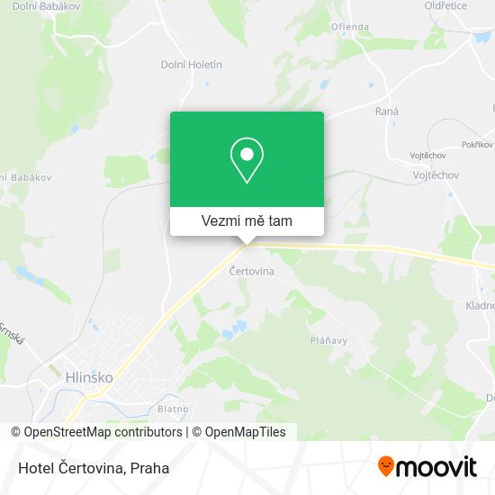 Hotel Čertovina mapa