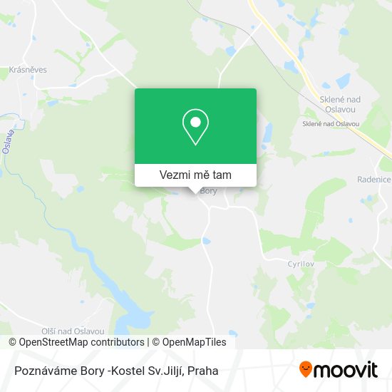 Poznáváme Bory -Kostel Sv.Jiljí mapa