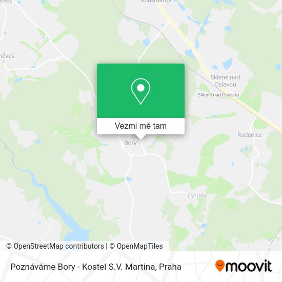Poznáváme Bory - Kostel S.V. Martina mapa
