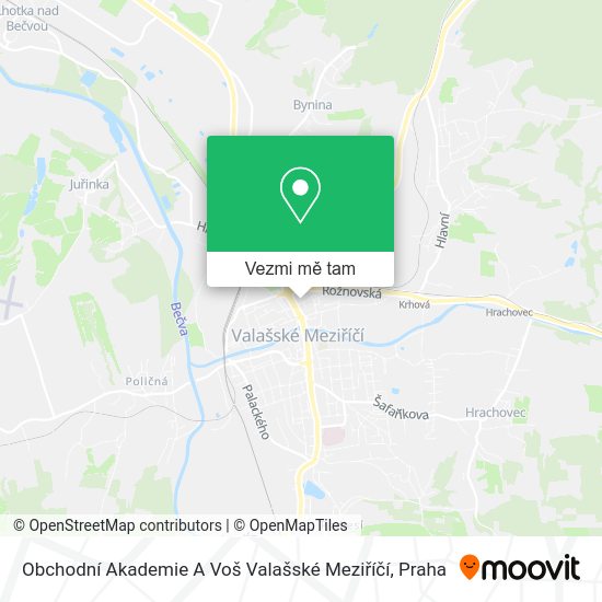 Obchodní Akademie A Voš Valašské Meziříčí mapa