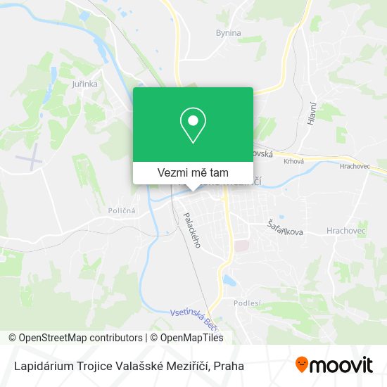 Lapidárium Trojice Valašské Meziříčí mapa