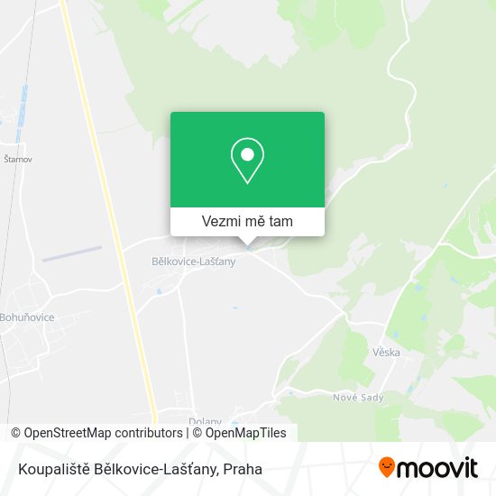 Koupaliště Bělkovice-Lašťany mapa