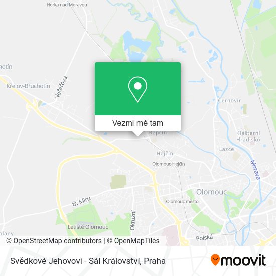 Svědkové Jehovovi - Sál Království mapa