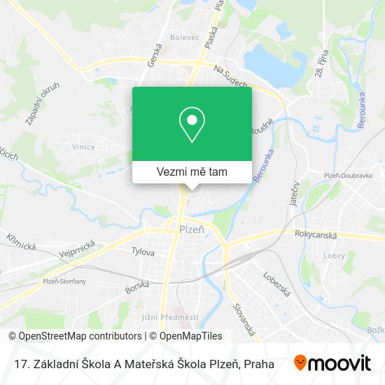 17. Základní Škola A Mateřská Škola Plzeň mapa