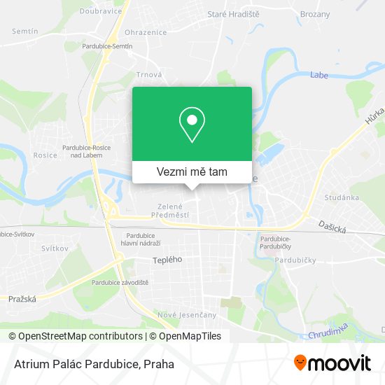 Atrium Palác Pardubice mapa
