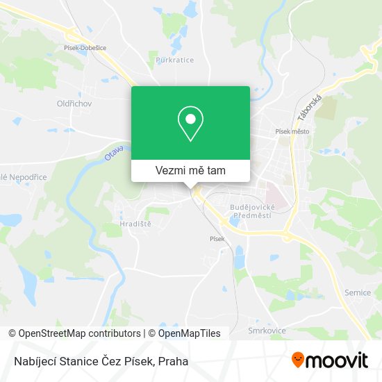 Nabíjecí Stanice Čez Písek mapa
