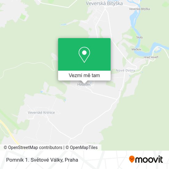 Pomník 1. Světové Války mapa