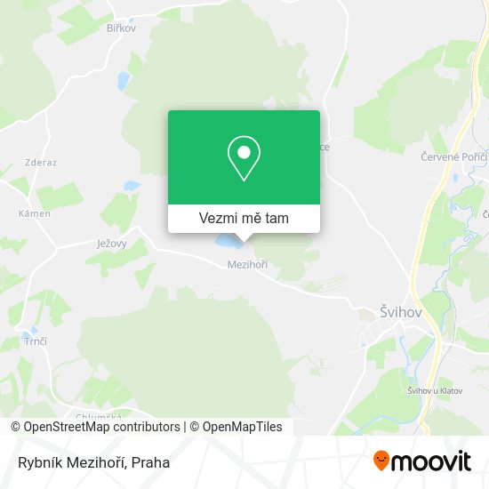 Rybník Mezihoří mapa
