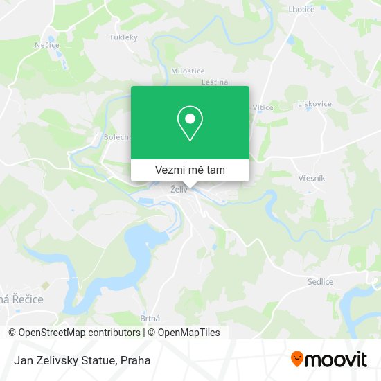 Jan Zelivsky Statue mapa