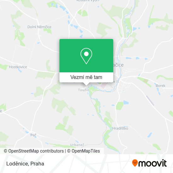 Loděnice mapa