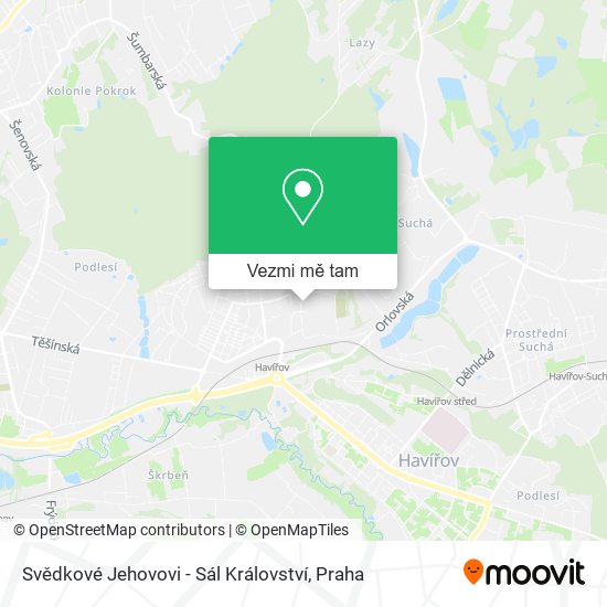 Svědkové Jehovovi - Sál Království mapa