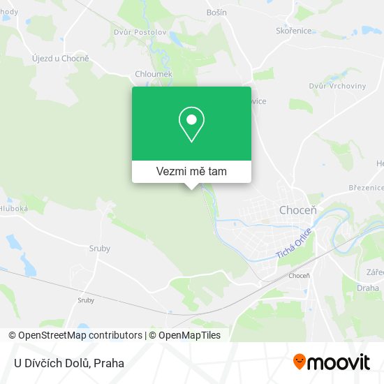 U Dívčích Dolů mapa