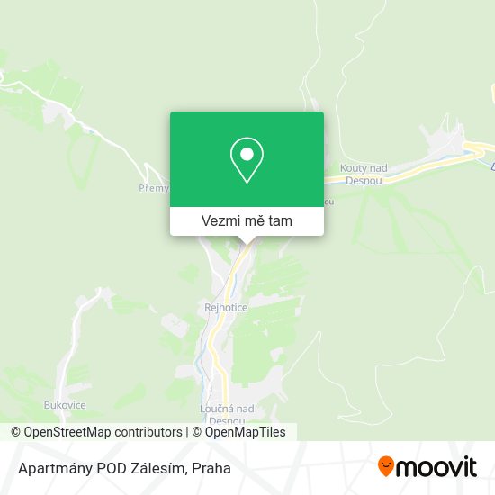 Apartmány POD Zálesím mapa