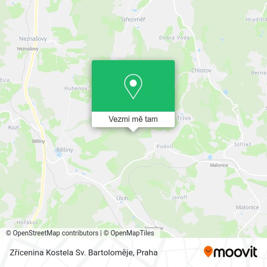Zřícenina Kostela Sv. Bartoloměje mapa