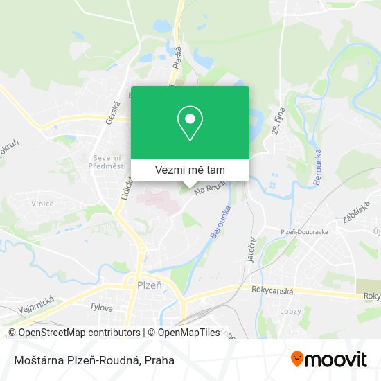 Moštárna Plzeň-Roudná mapa