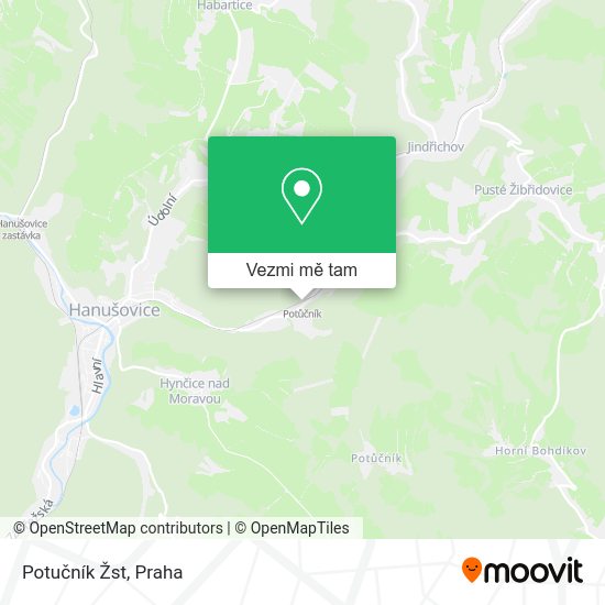 Potučník Žst mapa