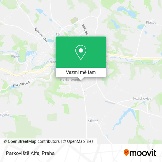 Parkoviště Alfa mapa