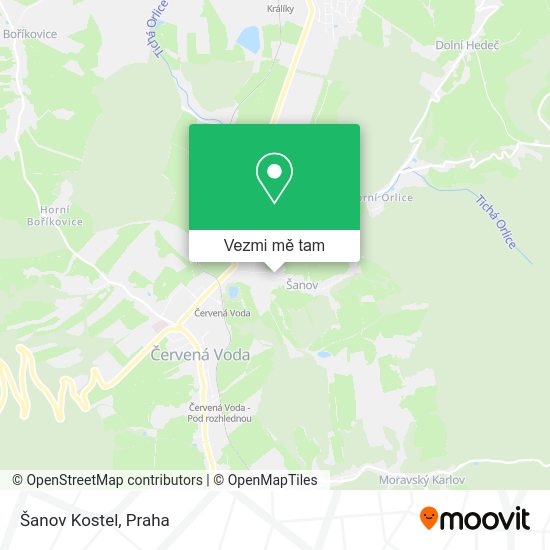 Šanov Kostel mapa