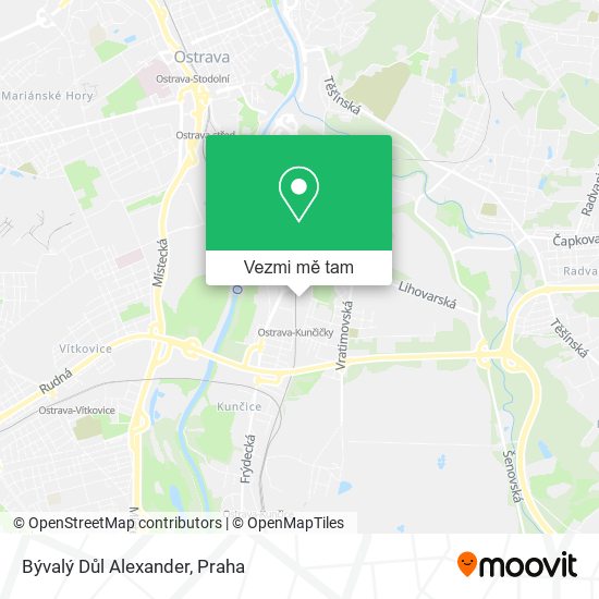 Bývalý Důl Alexander mapa