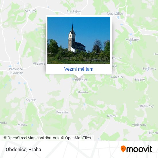 Obděnice mapa