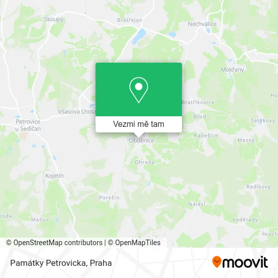 Památky Petrovicka mapa