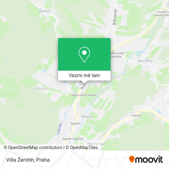 Villa Žerotín mapa
