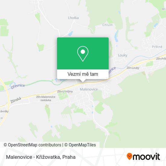 Malenovice - Křižovatka mapa