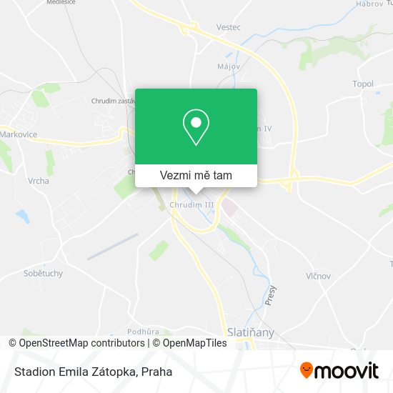 Stadion Emila Zátopka mapa