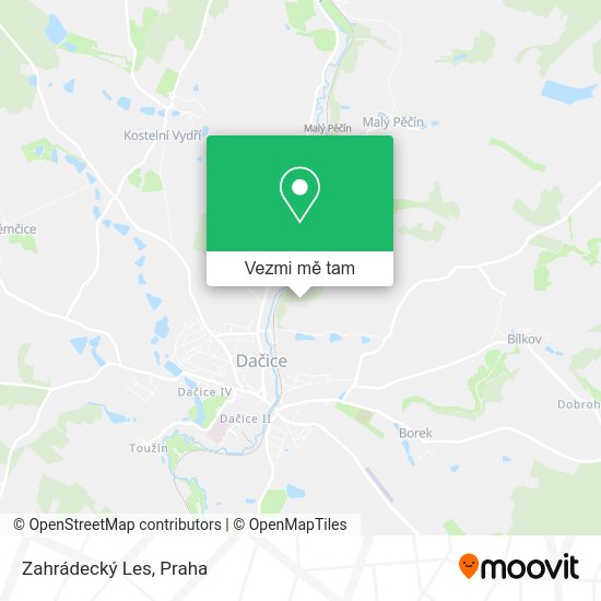 Zahrádecký Les mapa