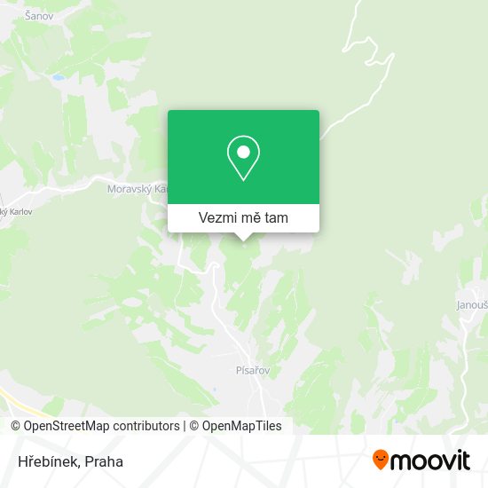 Hřebínek mapa