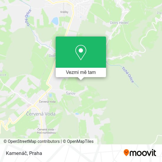 Kamenáč mapa
