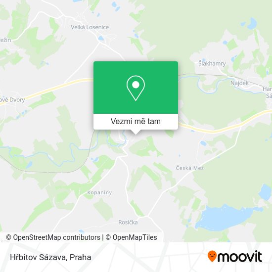 Hřbitov Sázava mapa