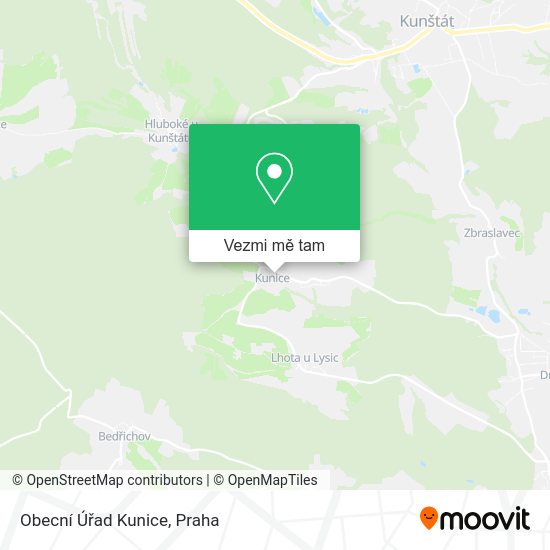 Obecní Úřad Kunice mapa