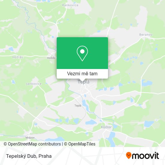 Tepelský Dub mapa