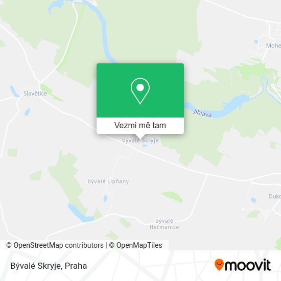 Bývalé Skryje mapa