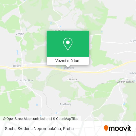 Socha Sv. Jana Nepomuckého mapa
