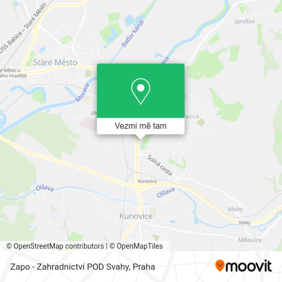 Zapo - Zahradnictví POD Svahy mapa