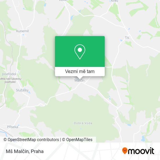 Mš Malčín mapa