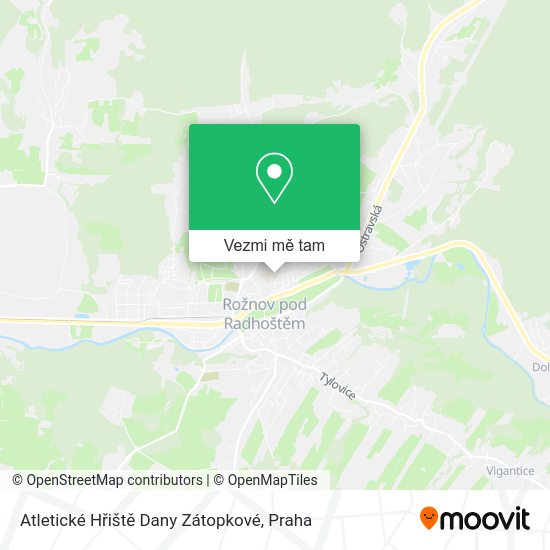 Atletické Hřiště Dany Zátopkové mapa