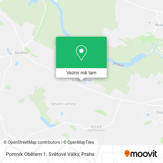 Pomník Obětem 1. Světové Války mapa
