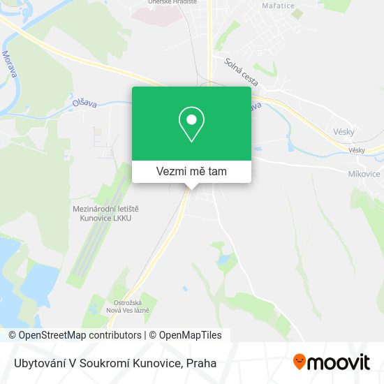 Ubytování V Soukromí Kunovice mapa