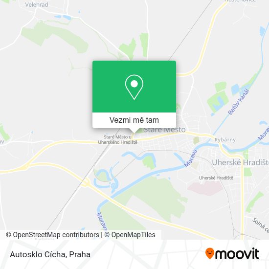 Autosklo Cícha mapa