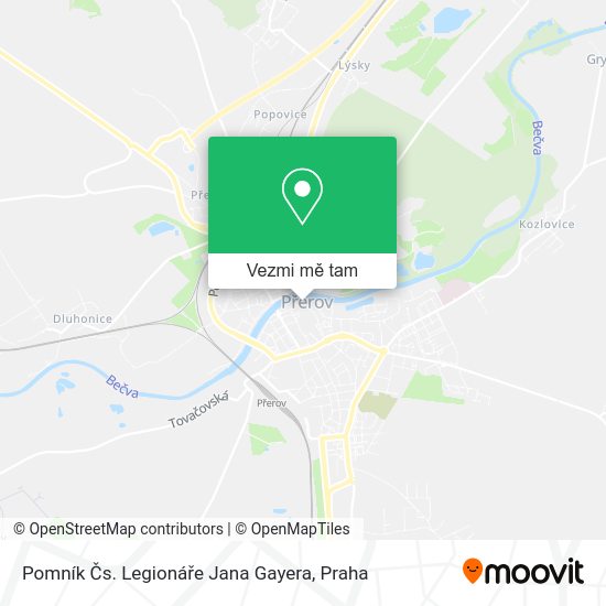 Pomník Čs. Legionáře Jana Gayera mapa