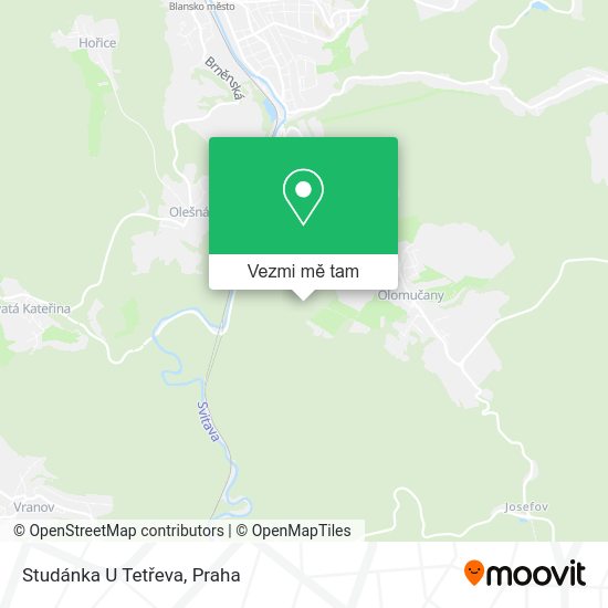 Studánka U Tetřeva mapa