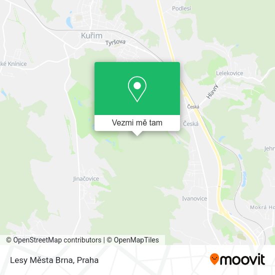 Lesy Města Brna mapa