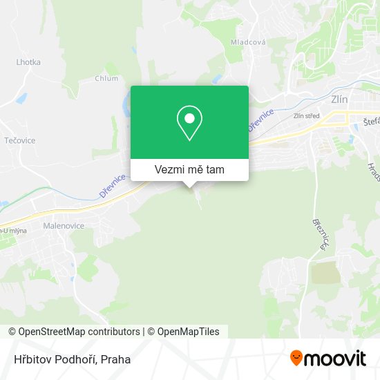 Hřbitov Podhoří mapa
