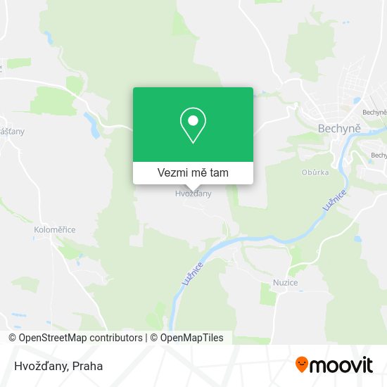 Hvožďany mapa