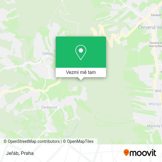 Jeřáb mapa