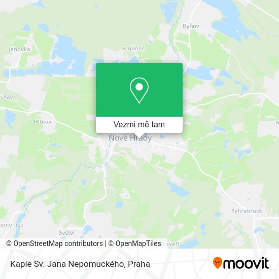 Kaple Sv. Jana Nepomuckého mapa